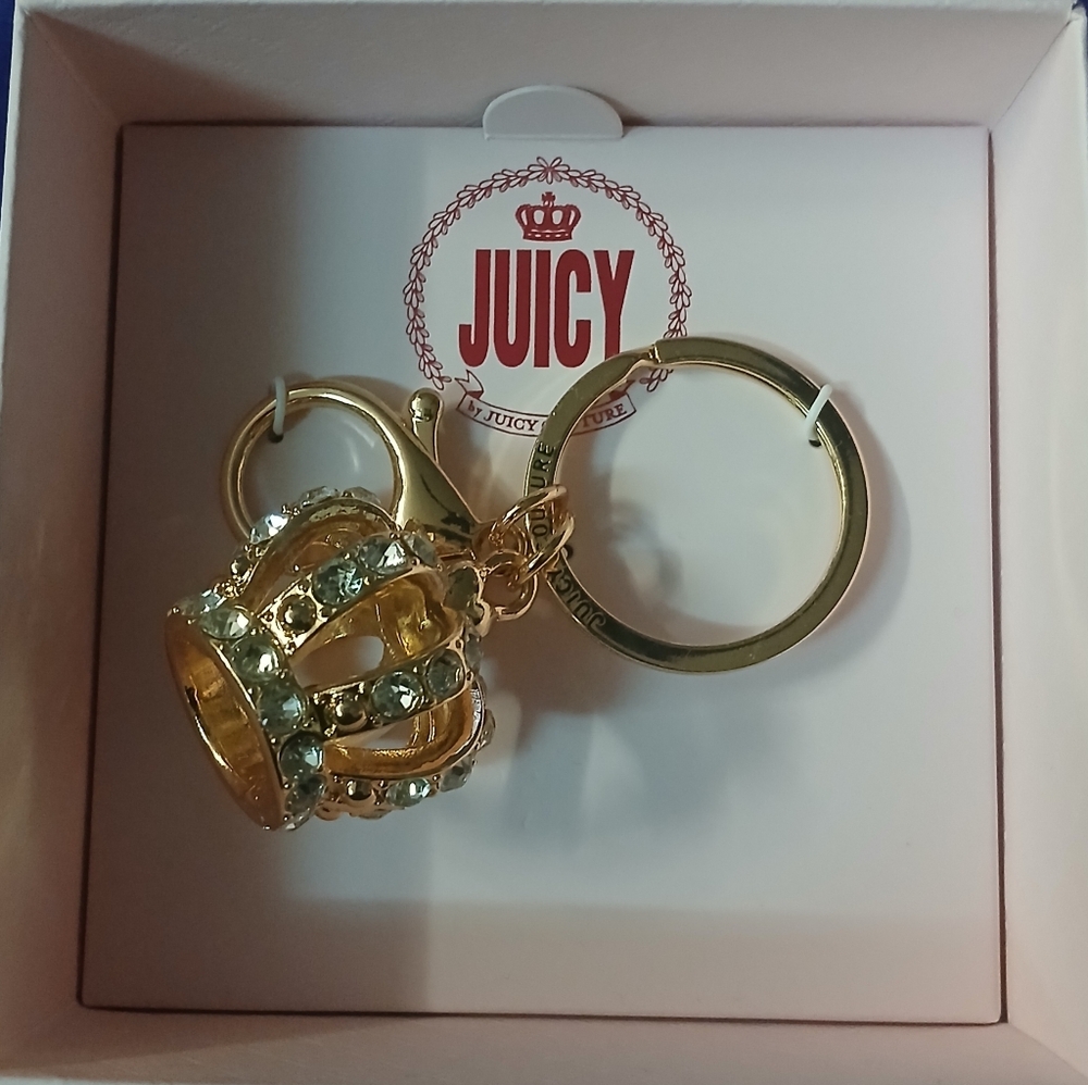 Juicy By Juicy Couture Gold Tone Crown Key Chain